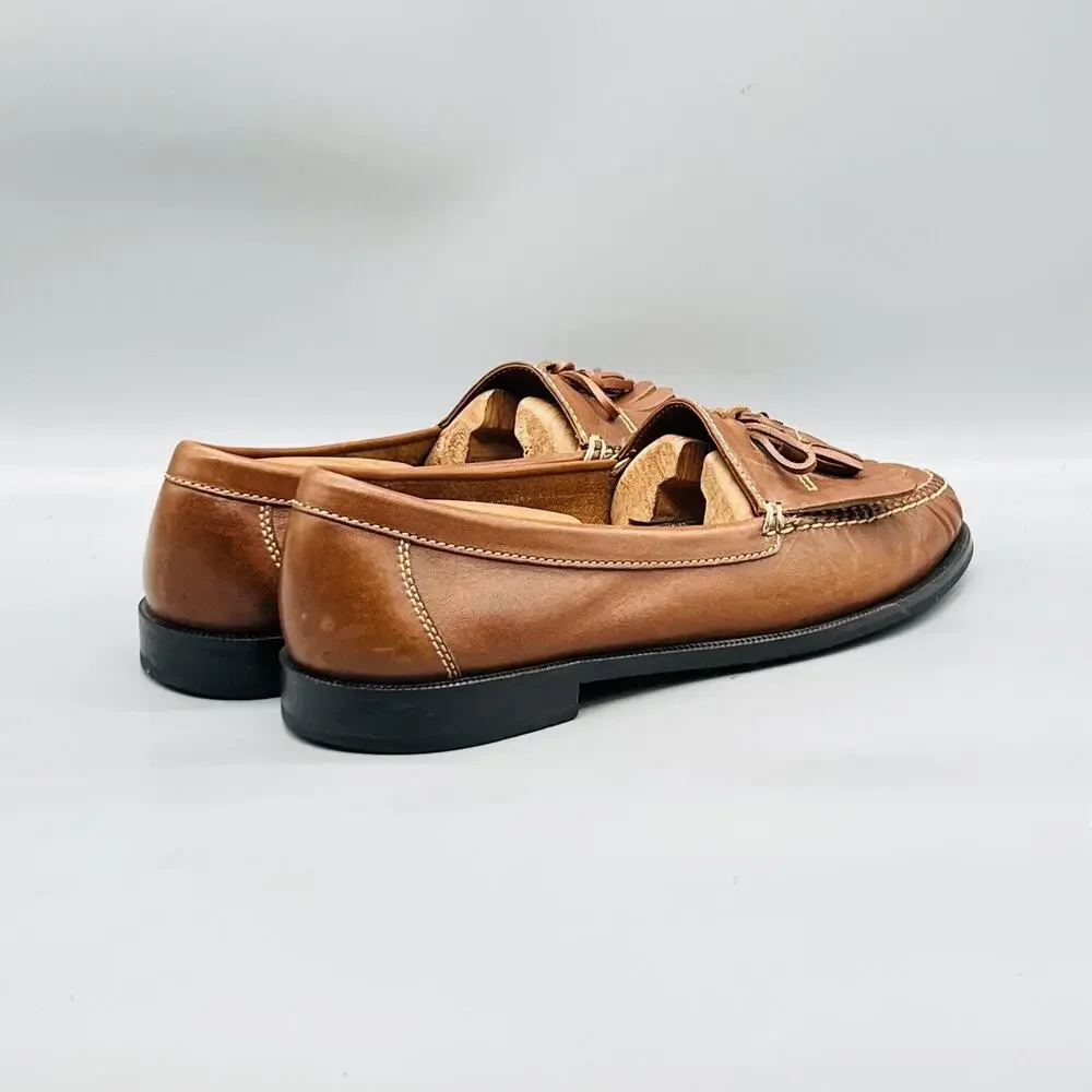 Cole Haan Shoes Men 10 Brown Leather Tassel Loafers Slip On Dress Classic